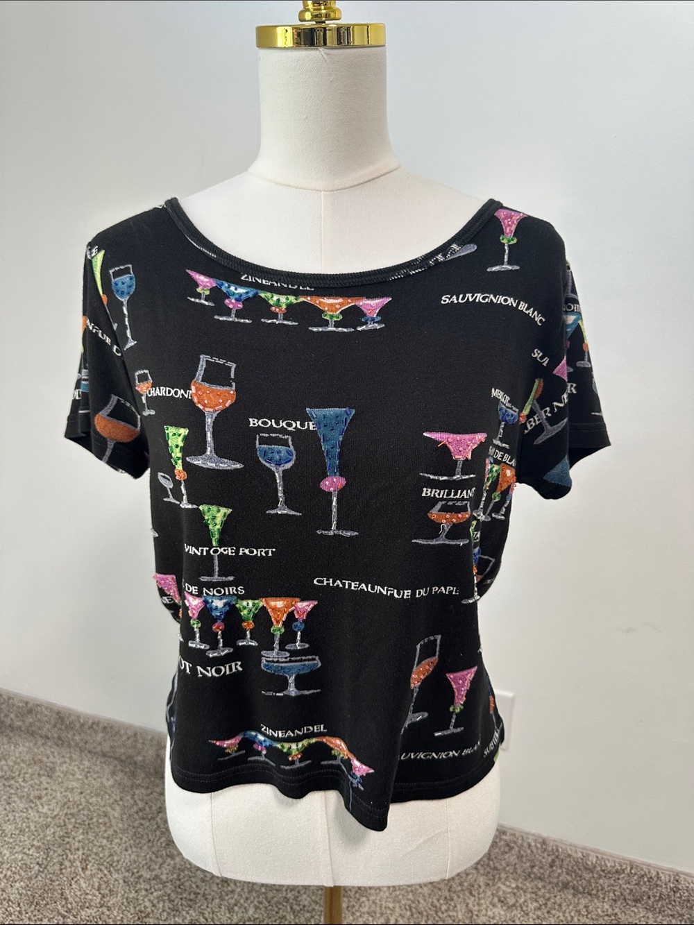 🍏 Vintage Take Two Cocktail Print Top